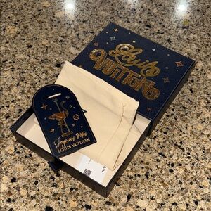 Louis Vuitton Dark Blue and Gold Box with Beige Dust Bag